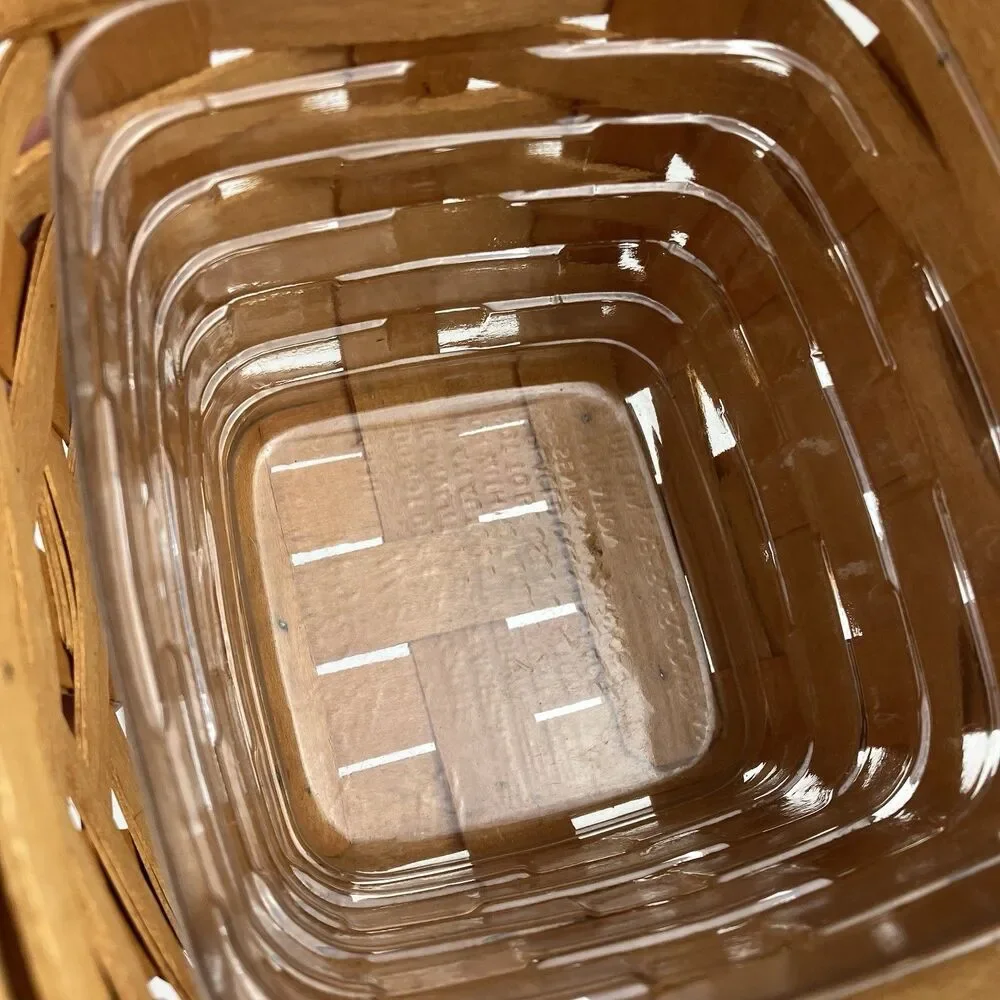 Longaberger Small Teaspoon Basket Set 1997 | /w Lid, Protector 5